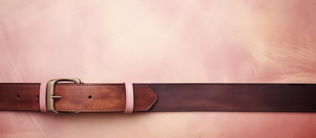 Photo text space on isolated pastel background copy space en board with a buckle and leather belt