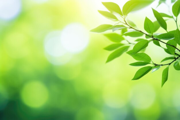 Text space with beautiful green leaves on blurred background