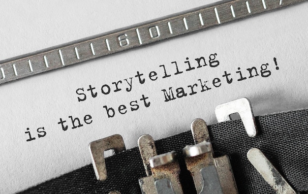 Text Storytelling is de beste marketing die op een retro typemachine is getypt