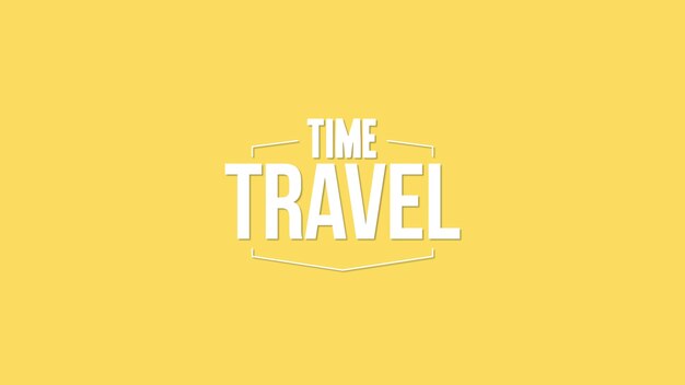 Текст Time Travel с желтым градиентом летнего фона
