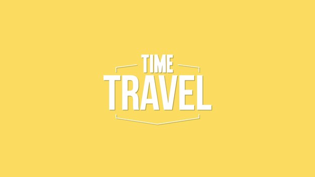 Фото Текст time travel с желтым градиентом летнего фона