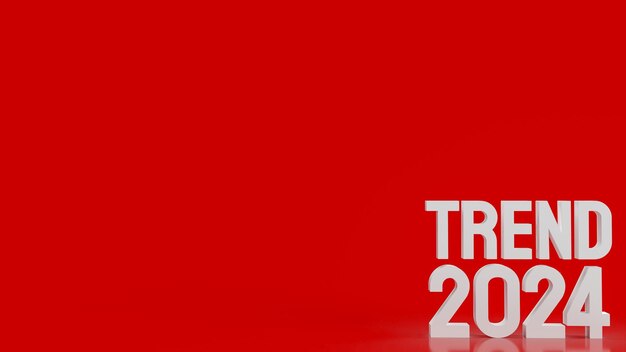 Photo the text trend 2024 on red background 3d rendering