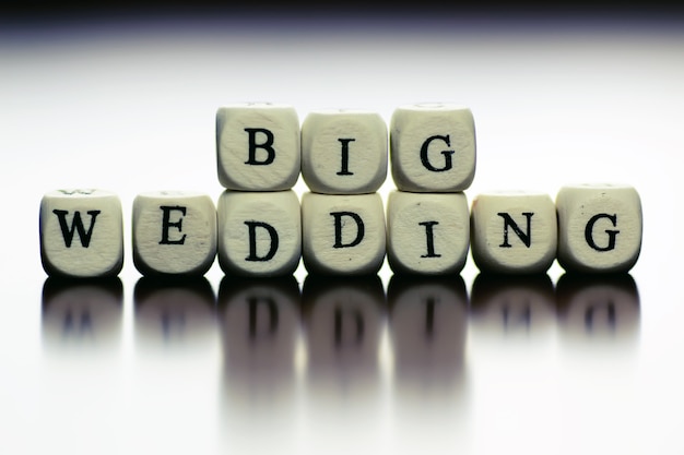 Text wedding cube