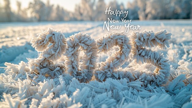 Foto testo su uno sfondo bianco di consistenza soffice parole buon anno 2025