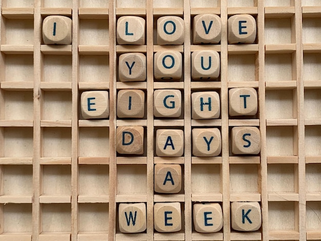 Text on wooden cubes