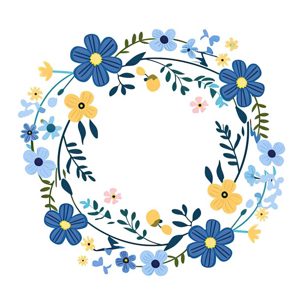 Photo textfriendly flower wreaths autumn wreaths floral delight minimalist handdrawn floral border