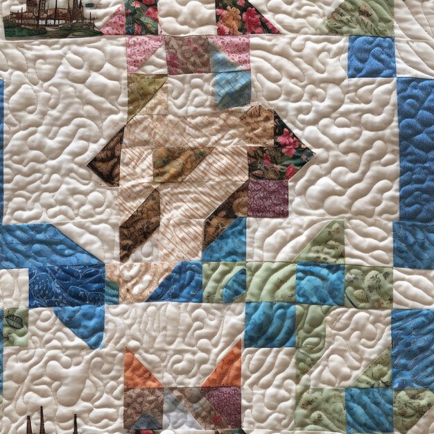 Foto textieltapijt een patchwork van gebreide patronen en gezellige dekentexturen