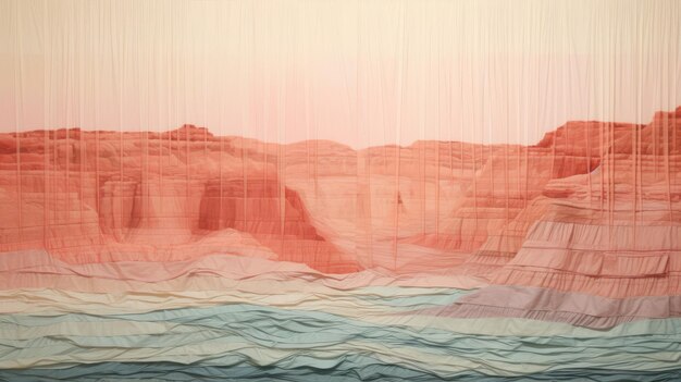 Photo textile art layered fabrications of a desert horizon