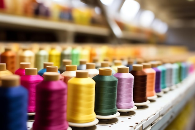 Textile cloth factory industry with embroidery machine knitting or spinning sewing thread company