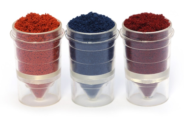 Photo textile color powder on plastic pots