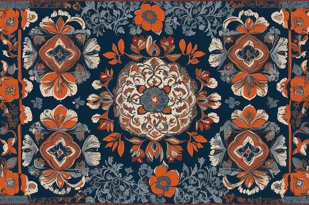 Textile Elegance A Fusion of Madhubani Kalamkari Ikat and More in Abstract Patterns for Digital Printing