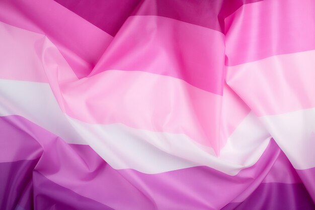 Textile pink flag of lesbians, concept of the fight for equal rights