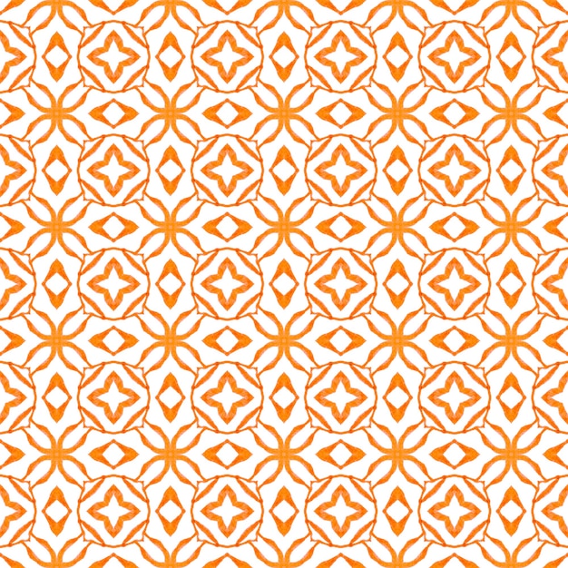 Textile ready ecstatic print, swimwear fabric, wallpaper, wrapping. Orange cool boho chic summer design. Summer exotic seamless border. Exotic seamless pattern.