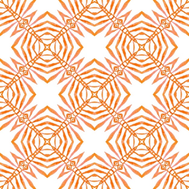 Textile ready flawless print swimwear fabric wallpaper wrapping Orange juicy boho chic summer design Hand drawn tropical seamless border Tropical seamless pattern