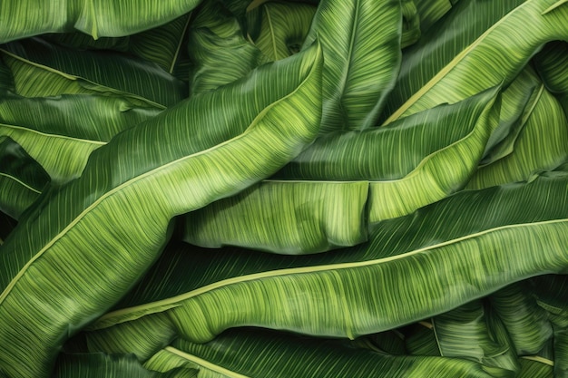 Textile repeat pattern of banana leaf