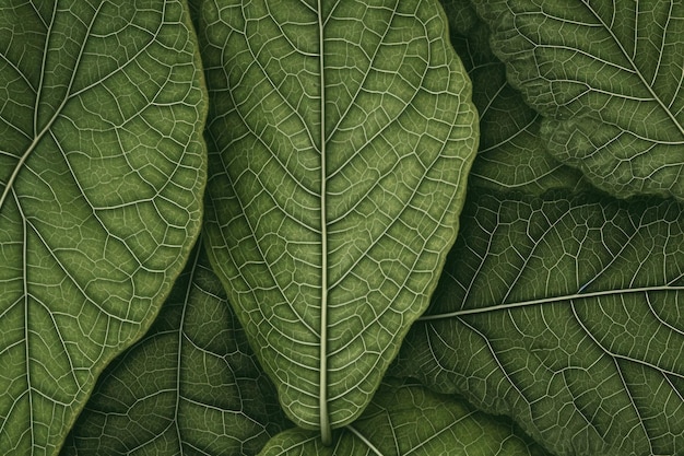 Textile repeat pattern of green leaf
