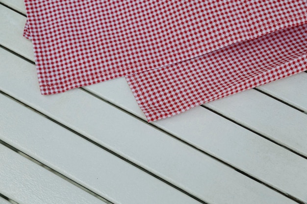 Textile on wooden table