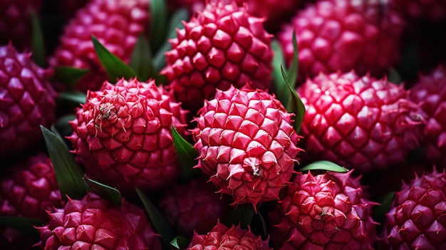 Текстурный фон кучи свежих сочных сосновых ягод вблизи вид сверху вкусный генеративный ИИ
