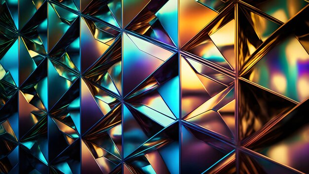 Texture and abstract fullframe background of iridescent metal neural network generated art