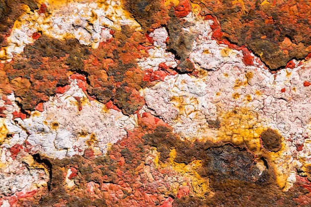 The texture of aged paint on metal