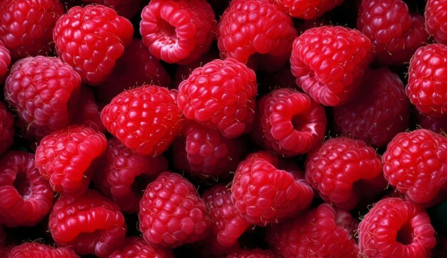 Texture background from a large number of raspberries Natural berry background