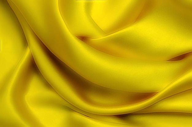 Texture, background, pattern. Texture of yellow silk or cotton or wool fabric. Beautiful pattern of fabric.