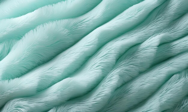 Photo texture background, plush fur in mint color. selective soft focus.