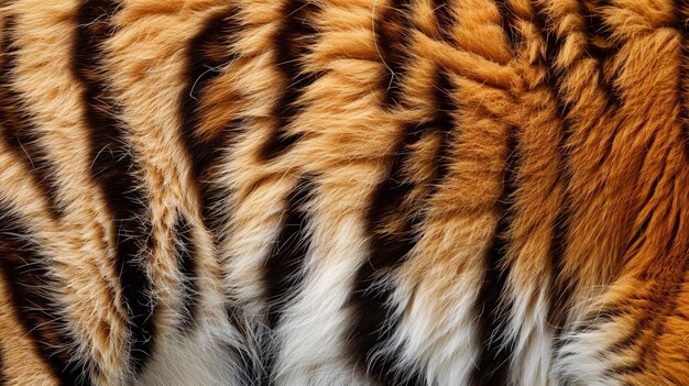 Foto testura della pelliccia della tigre bengalese a strisce arancioni generative ai