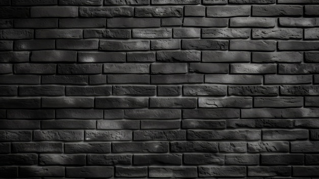 Texture black brick wall background Generative ai