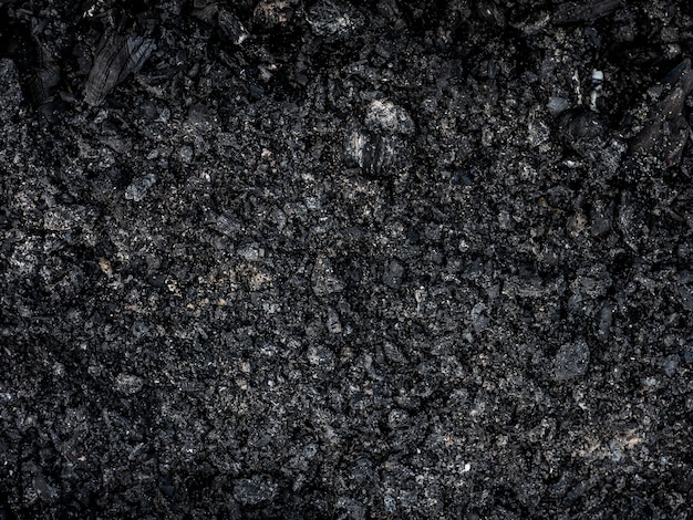 Texture of the black fertile layer of the earth close-up