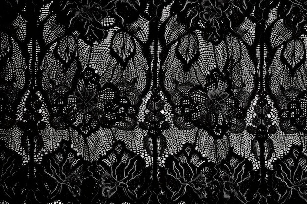 Premium AI Image | Texture of black lace background