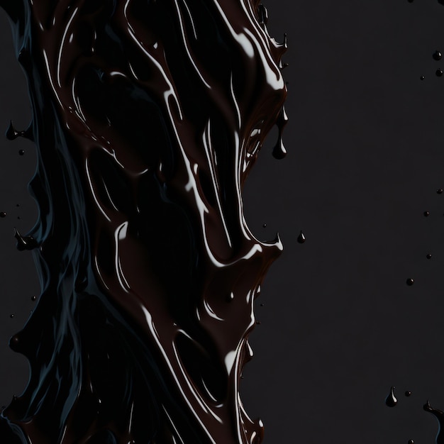 Photo texture of black liquid falling