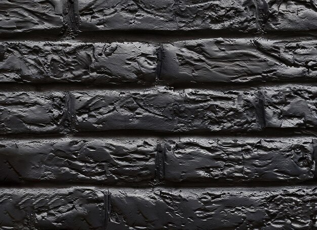 Texture of black painted brick wall as a background