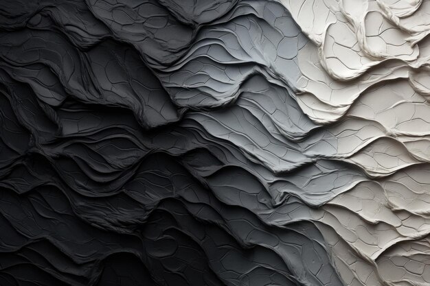 灰色の背景に黒と白の抽象的な線を生み出す