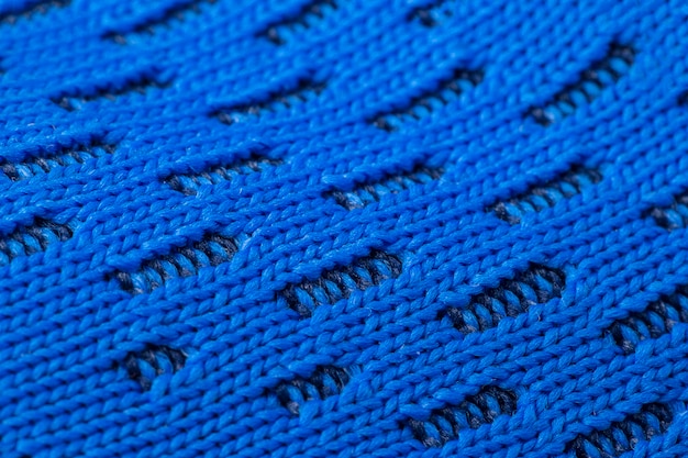 Texture of blue fabric macro