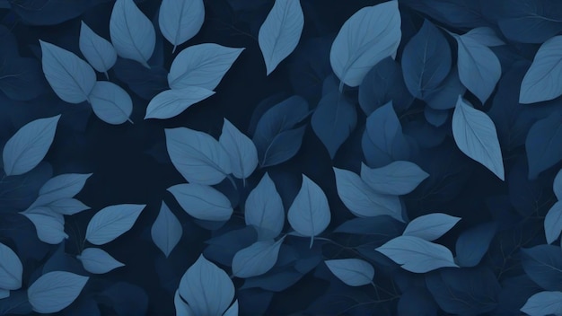 Photo texture of blue leaves blue background pattern illustration