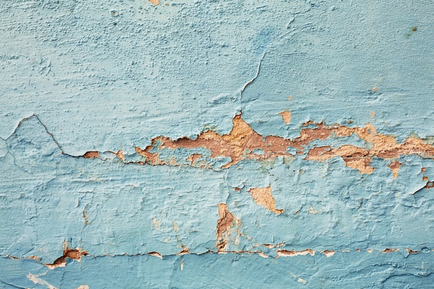 Photo texture of blue peeling paint