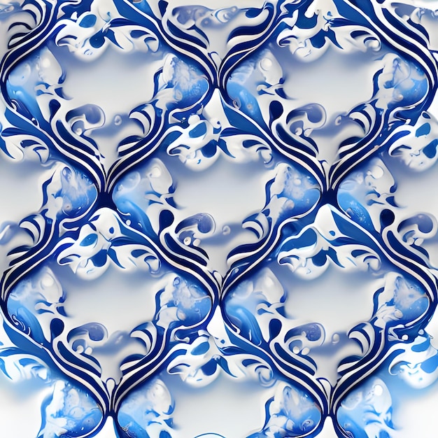 Photo a texture of blue and white porcelain that are elegant