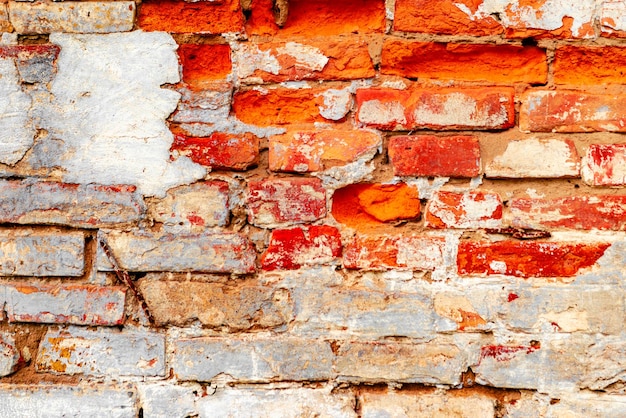 Texture, brick, wall, it can be used as a background. Brick texture with scratches and cracks