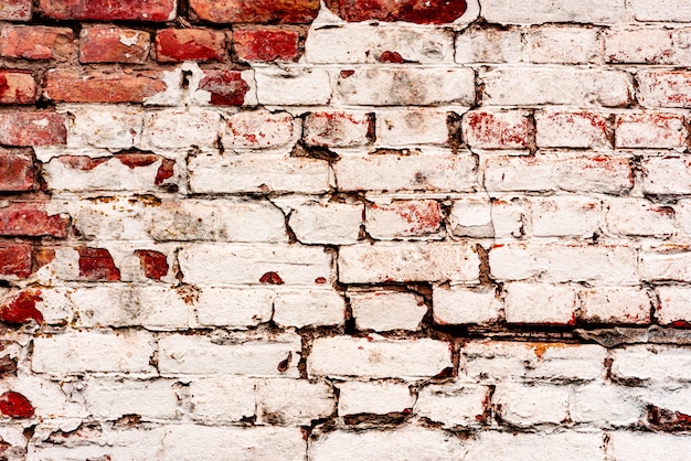 Texture of a brick wall with cracks and scratches