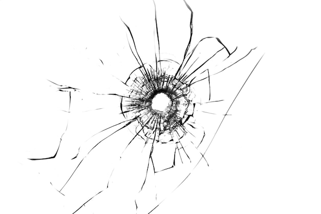 The texture of broken glass Bullet hole