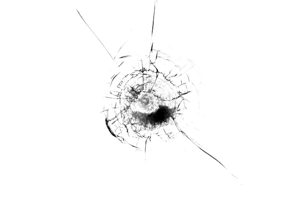 The texture of broken glass Bullet hole