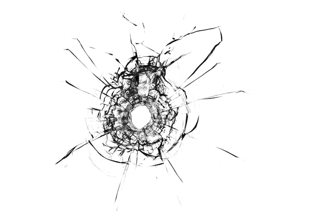 The texture of broken glass. Bullet hole