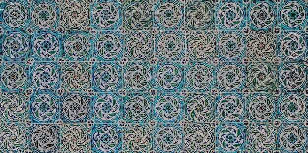 The texture of the ceramic tiles in the oriental style