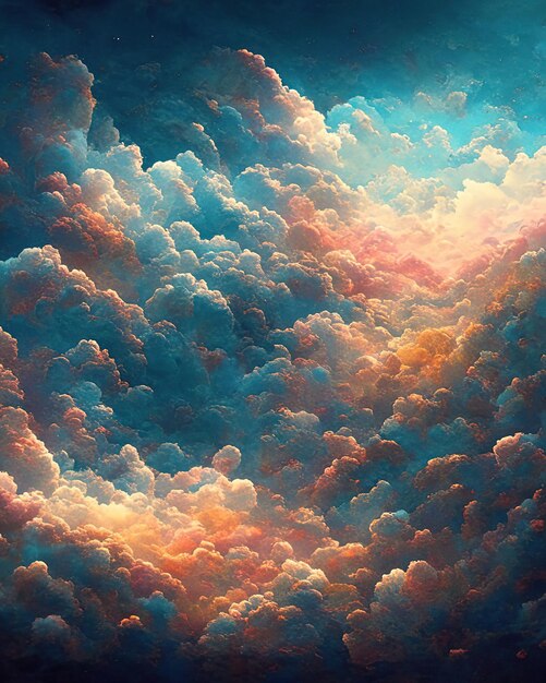 Фото Текстура облаков волны красочные обои фон