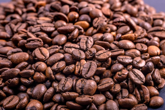 Текстура кофейных зерен Pattern Концепция Международного дня кофе 1 октября