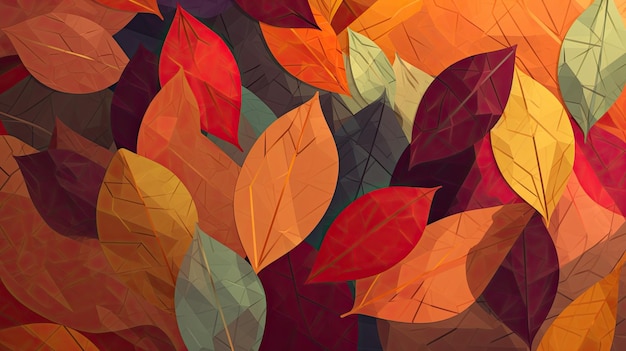 Texture of colorful autumn leaves