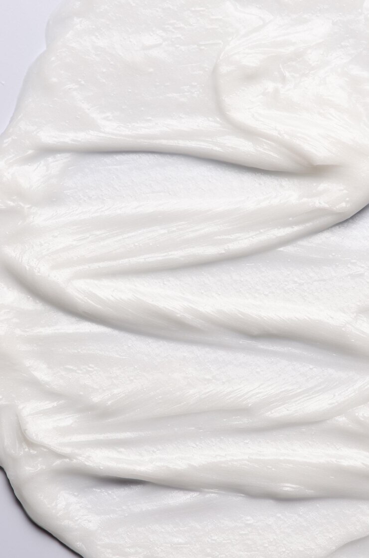 The texture of a cosmetic cream or balm