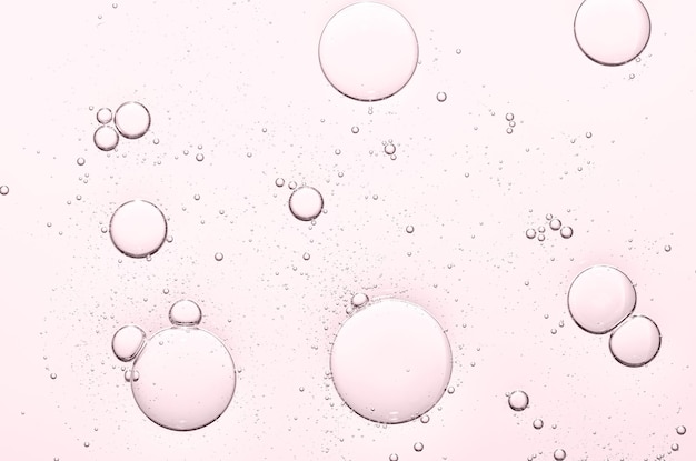 The texture of a cosmetic serum with bubbles in closeup Macrophotography