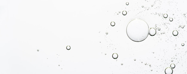 The texture of a cosmetic serum with bubbles in closeup Macrophotography